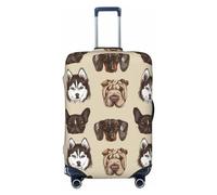 Funda para equipaje de viaje, diseño de perro Husky No.1001, lavable, para equipaje de 18 a 32 pulgadas, Negro, Small