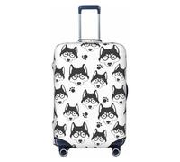 Funda para equipaje de viaje, diseño de perro Husky No.1010, lavable, para equipaje de 18 a 32 pulgadas, Negro -, M