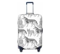 Funda para equipaje de viaje, diseño de perro pastor alemán n.º 1001, lavable, para equipaje de 18 a 32 pulgadas, Negro, Large