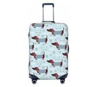 Funda para equipaje de viaje, diseño de perro salchicha n.º 1010, lavable, se adapta a equipaje de 18 a 32 pulgadas, Negro, Small