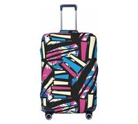Funda para equipaje de viaje, funda lavable de graffiti irregular, para equipaje de 18 a 32 pulgadas, Negro -, L