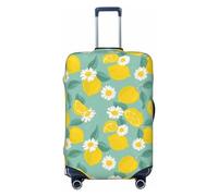 Funda para equipaje de viaje, lavable, con diseño de flores de manzanilla, para equipaje de 18 a 32 pulgadas, Negro, Medium