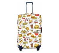 Funda para equipaje de viaje, lindo alimento n.º 1001, lavable, para equipaje de 18 a 32 pulgadas, Negro, Small