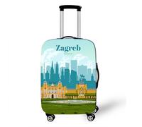 Funda para Equipaje ImpresióN 3D De Arquitectura Urbana Funda para Maletas De Viaje EláStica Lavable Funda Maleta Cabina Protector Maletas Grande Colorido Luggage Cover (Color 2,L(26-28inch))