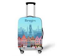 Funda para Equipaje ImpresióN 3D De Arquitectura Urbana Funda para Maletas De Viaje EláStica Lavable Funda Maleta Cabina Protector Maletas Grande Colorido Luggage Cover (Color 10,S(19-21inch))