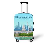 Funda para Equipaje ImpresióN 3D De Arquitectura Urbana Funda para Maletas De Viaje EláStica Lavable Funda Maleta Cabina Protector Maletas Grande Colorido Luggage Cover (Color 6,S(19-21inch))