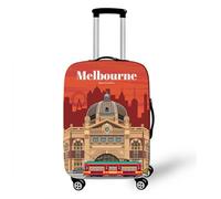 Funda para Equipaje ImpresióN 3D De Arquitectura Urbana Funda para Maletas De Viaje EláStica Lavable Funda Maleta Cabina Protector Maletas Grande Colorido Luggage Cover (Color 4,M(22-25inch))