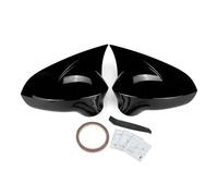 Funda Para Espejo De Coche Tapas Para Espejo Retrovisor Con Apariencia De Fibra De Carbono En Negro Brillante Para Seat Para Leon MK2 1P E Ibiza MK4 6J 2008-2017.(Glossy Black)