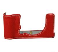 Funda para Fuji X-M5, media funda de cuero PU para cámara Fuji X-M5, evita el polvo y los arañazos para X-M5/XM5 (rojo)