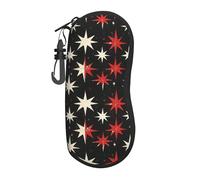 Funda Para Gafas De Sol,Estampado De Estrellas Rojas Y Blancas Estuche Gafas Clásico Anti-Arañazos,Estuche De Anteojos Para Viaje Estudio Hombres 17X8X3.6Cm