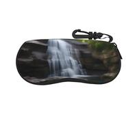 Funda para gafas de vista de cascada, funda suave portátil para gafas y funda para gafas de sol con cierre de cremallera, adecuada para hombres y mujeres.