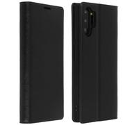 Funda para Galaxy Note 10 Plus de piel y cartera con F. Soporte - Negro