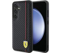 Funda Para Galaxy S24 Ferrari Carbono Negro Logo Metal