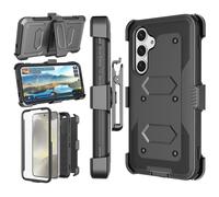 Funda para Galaxy S24 / S24 Plus, compatible con Samsung Galaxy S24. Clip tipo funda, Tshell Shock Absorbing Coal Black con bloqueo giratorio para