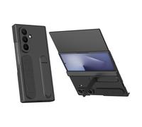 Funda para Galaxy Trifold con Correa de muñeca y Soporte, Carcasa para z Trifold con Protector de Pantalla, Fundas con Correa de Mano para Samsung Galaxy Z Trifold-Negro