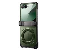 SUPCASE Funda para Samsung Galaxy ZFlip 7 con Soporte y Protector de Pantalla [UBGrip] MagSafe Compatible [Protección Bisagras] Carcasa Magnética Integral de Calidad Militar Case (Verde)