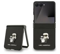 Funda Para Galaxy Z Flip7 Karl Lagerfeld Saffiano Cuero Sintético Negro