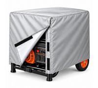 Funda para Generador Eléctrico para Scheppach SG3500i, Tejido Oxford 420D con Forro Plateado, Apertura Lateral y Correa con Hebilla para Guardarlo,B Grey