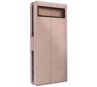 Funda para Google Pixel 7a Lengüeta Tarjetero Soporte de vídeo Rosa dorado