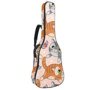 Funda para guitarra acústica Retro Pop Eighties Boombox con patrón de radio ajustable correa de hombro funda para guitarra funda de concierto 40 41 42 pulgadas, Color 9, 42.9x16.9x4.7 in