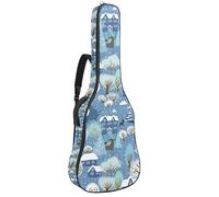 Funda para guitarra acústica Retro Pop Eighties Boombox con patrón de radio ajustable correa de hombro funda para guitarra funda de concierto 40 41 42 pulgadas, color 6, 42.9x16.9x4.7 in