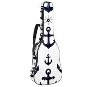 Funda para guitarra de 40, 41, 42 pulgadas, esponja de 0.4 pulgadas de grosor, funda acolchada suave para guitarra acústica, bajo eléctrico, guitarra clásica, ancla náutica sin costuras y volante