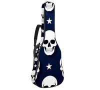 Funda para guitarra de 40, 41, 42 pulgadas, esponja de 0.4 pulgadas de grosor, funda acolchada suave para guitarra acústica, bajo eléctrico, guitarra clásica, ancla náutica sin costuras y volante