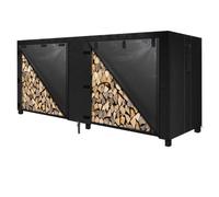 Funda Para Hoguera Al Aire Libre Termina Funda for leñero exterior, resistente, impermeable, con solapa frontal abatible, color negro, 1,2 m, 600 D, 122 x 61 104 cm(8ft)