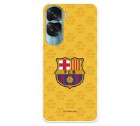 Funda para Honor 90 Lite del FC Barcelona Escudo Mes Que un Club Fondo Amarillo tansparente para Proteger tu móvil. Carcasa de Silicona Flexible con Licencia Oficial FC Barcelona