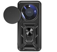 Funda para Honor Magic 8 Lite con Tapa de Cámara Deslizante y Anillo Magnético