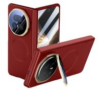 Funda para Honor Magic V5, Resistente A Golpes Y Caídas, Protección De Lentes Y Bisagras, Protector De Pantalla Y Soporte Incorporados, Compatible con Carga Inalámbrica (Rojo)