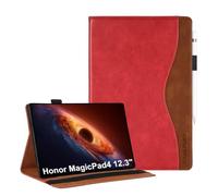Funda para Honor MagicPad 4 12.3 2026 Carcasa con Bolsillo para Documentos Protector de PU Cuero con Cierre Magnético Case Cover para Honor MagicPad 3 Pro 12.3 2026/ Honor MagicPad4 2026 12.3", Rojo