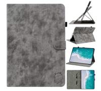 Funda para Honor Pad X8a/Pad X9 2024 - [Protección de esquinas] Funda con soporte de visión multiángulo, bonito tigre con bolsillo y soporte para lápices, encendido automático y apagado gris