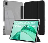 Funda para Honor Pad X8b/Pad X10 2026/Pad X8a 2024 Tableta 11 Pulgadas Tableta con Soporte para Lápiz, Slim Clara Transparente Trifold Folio Tableta Carcasa, Negro