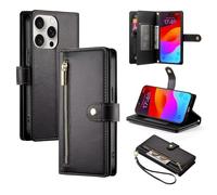 Funda para Honor X6B/X6A 4G de piel sintética a prueba de golpes con cierre magnético, función atril, cierre magnético, soporte para tarjetas, color negro