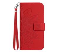 Funda para Honor X7C/Honor 200 Smart 5G con tarjetero, funda magnética de girasol para Honor X7C/Honor 200 Smart 5G funda tipo cartera para mujer, funda protectora para teléfono Honor X7C, rojo
