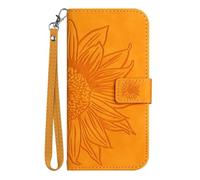 Funda para Honor X7C/Honor 200 Smart 5G con tarjetero, funda magnética de girasol para Honor X7C/Honor 200 Smart 5G funda tipo cartera para mujer, funda protectora para teléfono Honor X7C, amarillo