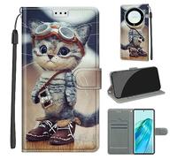 Funda para Honor X9A 5G / X40 5G, Carcasa Honor Magic5 Lite Libro con Tapa de Cuero Piel Billetera Flip Cover con Kickstand, Hebilla Magnetica, Ranuras Tarjetas Carcasa para Honor X9A 5G /Honor X40 5G