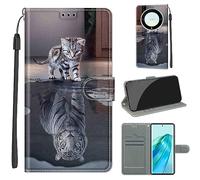 Funda para Honor X9A 5G / X40 5G, Carcasa Honor Magic5 Lite Libro con Tapa de Cuero Piel Billetera Flip Cover con Kickstand, Hebilla Magnetica, Ranuras Tarjetas Carcasa para Honor X9A 5G /Honor X40 5G