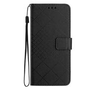 Funda para Honor X9C Smart, funda para teléfono móvil con rejilla de piel para Honor X9C, funda protectora inteligente, funda tipo libro con soporte y cierre magnético, color negro