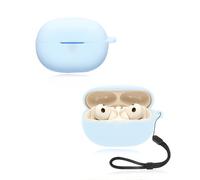 Funda para Huawei FreeBuds Pro 5 Auriculares yystao Funda de Silicona Suave Compatible con Huawei FreeBuds Pro 5 con Correa para el Cuello a Prueba de Polvo, Resistente a Golpes y Durable, Azul Azur