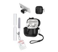 Funda para Huawei FreeClip 2 Earbuds,toergy suave TPU Clear Cover,Impermeable,Resistente a los golpes, protección contra arañazos, fácil de llevar, con cordón, llavero y kit de limpieza (negro)