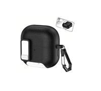 Funda para Huawei FreeClip 2 Wireless Headphones,daunke Soft TPU+PC Funda, Funda en forma de fantasma agradable con una hebilla de mosquetón, protección completa, negro y blanco