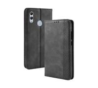 Funda para Huawei Honor 10 Lite,Flip magnético Retro,Caso de teléfono de Cuero PU,Diseño de Billetera con 3 Ranuras para Tarjetas y 1 Clip de Dinero -Black