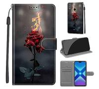 Funda para Huawei Honor 8X, Carcasa Libro con Tapa de Cuero Piel Billetera Case Flip Cover con Kickstand, Hebilla Magnetica, Ranuras para Tarjetas Carcasa para Huawei View 10 Lite/Huawei V10 Lite