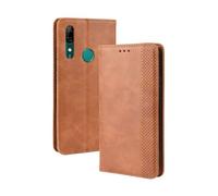 Funda para Huawei Honor 9X,Flip magnético Retro,Caso de teléfono de Cuero PU,Diseño de Billetera con 3 Ranuras para Tarjetas y 1 Clip de Dinero -Brown