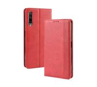 Funda para Huawei Honor 9X Pro,Flip magnético Retro,Caso de teléfono de Cuero PU,Diseño de Billetera con 3 Ranuras para Tarjetas y 1 Clip de Dinero -Red