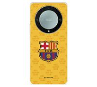 Funda para Huawei Honor Magic5 Lite del FC Barcelona Escudo Mes Que un Club Fondo Amarillo tansparente para Proteger tu móvil. Carcasa de Silicona Flexible con Licencia Oficial FC Barcelona