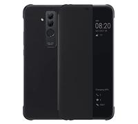 Funda para Huawei Mate 20 Lite, funda de piel sintética de lujo, funda Smart View Flip Cover [Ahorro de energía ofrece] [Protección completa] (Mate20Lite, Negro)