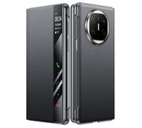 Funda para Huawei Mate X6, Carcasa Magnética Inteligente Ventana Lente Protectora Forro Microfibra Caso Tapa Cuero Resistente A Los Arañazos Cubierta(Negro)